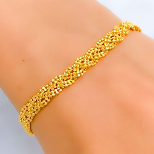 Sleek Shiny 21k Gold Rope Chain Bracelet