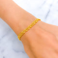 Sleek Shiny 21k Gold Rope Chain Bracelet