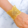 Magnificent Draped 21K Gold Leaf Bangle Bracelet