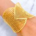 Magnificent Draped 21K Gold Leaf Bangle Bracelet