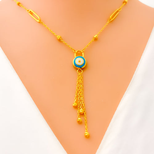 dazzling-lock-21k-gold-cz-necklace