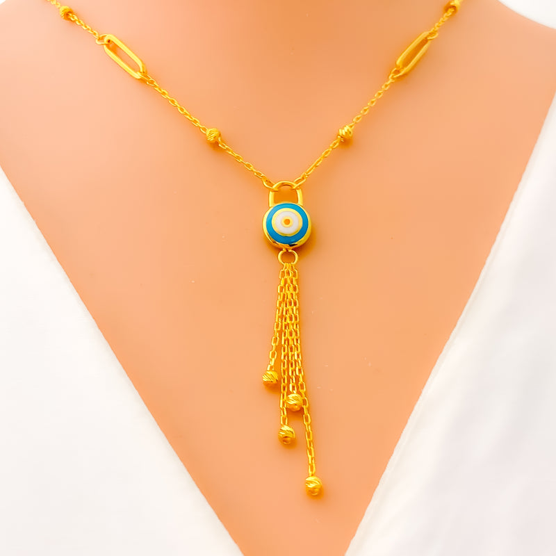dazzling-lock-21k-gold-cz-necklace