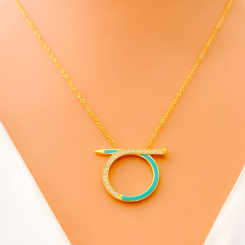 lustrous-sleek-21k-gold-cz-necklace