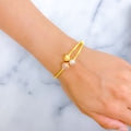 Decorative Triple Orb 22k Gold Bangle Bracelet 