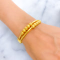 Layered Decadent 22k Gold Orb Bangle Bracelet 