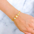 Shiny Dotted Satin Finish 22k Gold Bangle Bracelet 