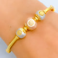 Shiny Dotted Satin Finish 22k Gold Bangle Bracelet 