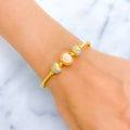 Shiny Dotted Satin Finish 22k Gold Bangle Bracelet 