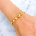 Shimmering Geometric Flexi 22k Gold Bangle Bracelet 