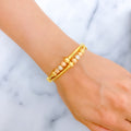 Vibrant Striped 22k Gold Orb Bangle Bracelet 
