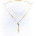 dazzling-lock-21k-gold-cz-necklace