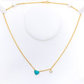 charming-heart-21k-gold-cz-necklace