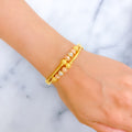 Impressive Multi-Tone Striped 22k Gold Bangle Bracelet 