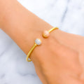 Gorgeous Textured 22k Gold Orb Bangle Bracelet 