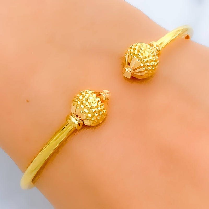 Classic Dazzling Orb 22k Gold Bangle Bracelet 