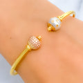 Delightful Dotted High Finish 22k Gold Bangle Bracelet 