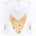 Captivating Royal Netted 21K Gold Necklace Set 