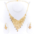 Impressive Extravagant Floral 21K Gold Necklace Set 