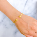 Sparkling Striped 22k Gold Bangle Bracelet 