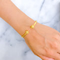 Graceful Evergreen 22k Gold Bangle Bracelet 