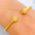 Sparkling Striped 22k Gold Bangle Bracelet 