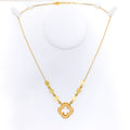 Decorative Dazzling 21k Gold Floral CZ Necklace 