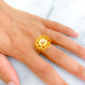 Magnificent Mesh Flower 22K Gold Ring