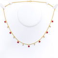 Fancy Fashionable Plush 21k Gold CZ Necklace 