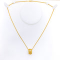 Dazzling Elegant Floral 21k Gold CZ Necklace 