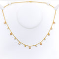 Captivating Iridescent 21k Gold CZ Necklace 
