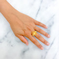 Dazzling Netted Square 22K Gold Ring 9.1