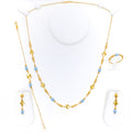 Unique Enameled Embellished 5-Piece 21k Gold Necklace Set 