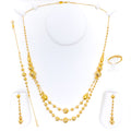 Bold Graceful Dual Layered 5-Piece 21k Gold Necklace Set 