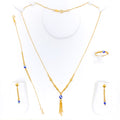 Vibrant Charming Hanging Chain 5-Piece 21k Gold Necklace Set 