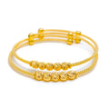 Shimmering Ritzy Bead 22k Gold Baby Bangles