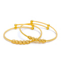 Shimmering Ritzy Bead 22k Gold Baby Bangles