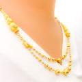 Golden Elegant Striped 5-Piece 21k Gold Necklace Set 