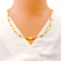 Unique Enameled Embellished 5-Piece 21k Gold Necklace Set 