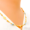 Unique Enameled Embellished 5-Piece 21k Gold Necklace Set 