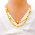 Bold Graceful Dual Layered 5-Piece 21k Gold Necklace Set 