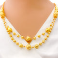 Bold Graceful Dual Layered 5-Piece 21k Gold Necklace Set 