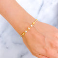 Reflective Striped Orb 22k Gold Bracelet