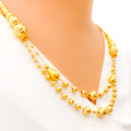 Bold Graceful Dual Layered 5-Piece 21k Gold Necklace Set 