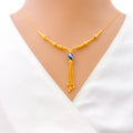 Vibrant Charming Hanging Chain 5-Piece 21k Gold Necklace Set 