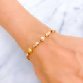 Elongated Fancy Orb 22k Gold Bracelet