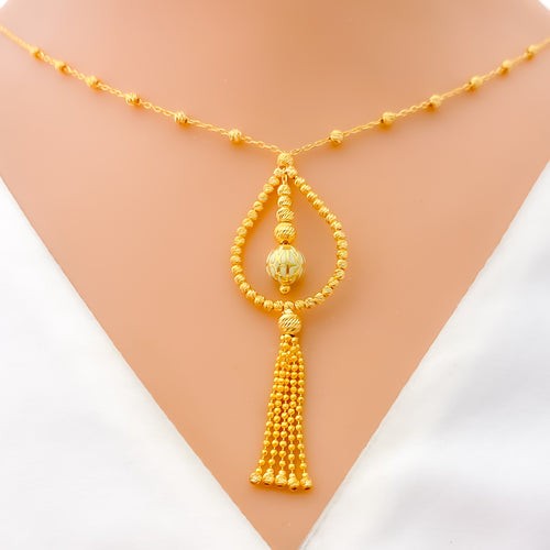 Timeless Beautiful Drop 5-Piece 21k Gold Necklace Set 