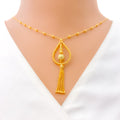 Timeless Beautiful Drop 5-Piece 21k Gold Necklace Set 