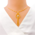 Opulent Gleaming Drop 5-Piece 21k Gold Necklace Set 