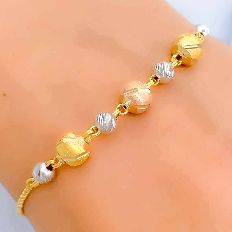 Smooth Finish Orb Chain 22k Gold Bracelet