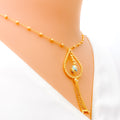 Opulent Gleaming Drop 5-Piece 21k Gold Necklace Set 